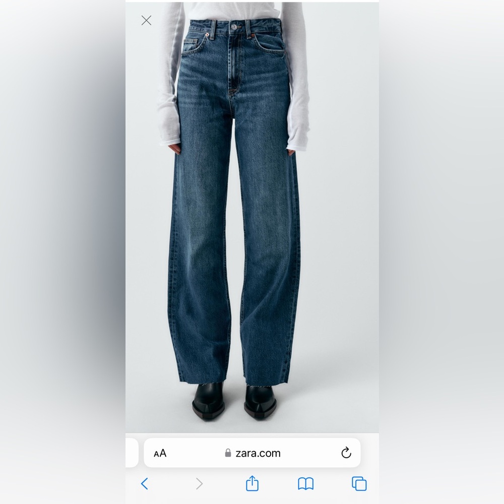 Zara TRF high rise wide leg jean